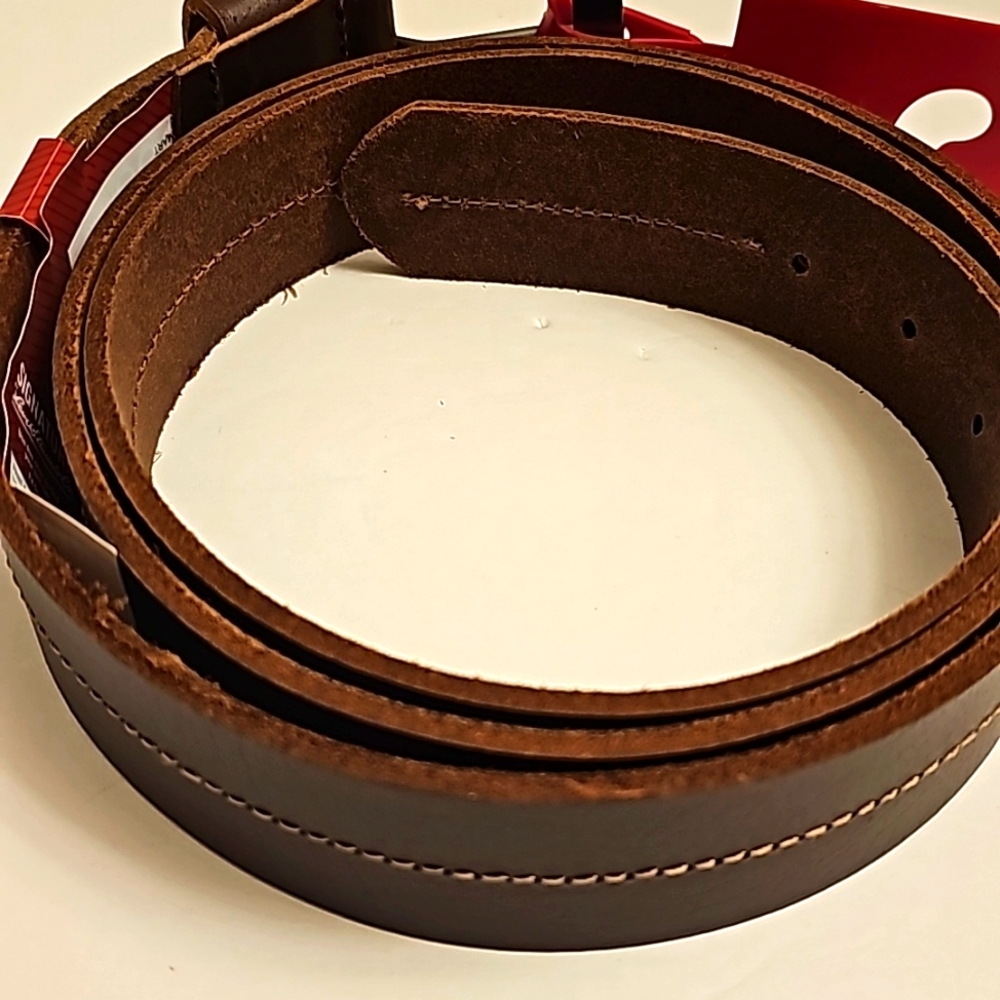 Levis Signature Full-Grain Leather Brown Single Stitch Belt Mens (size:5… - Picture 5 of 7